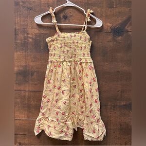 Girls Yellow Floral Smocked Sundress girls XXL